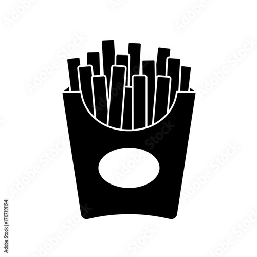 fries, icon, vector, snack, food, silhouette, fast, french, potato, outline, crispy, fried, salty, meal, design, clipart, illustration, lunch, restaurant, container, takeaway, box, side, tasty, crunch