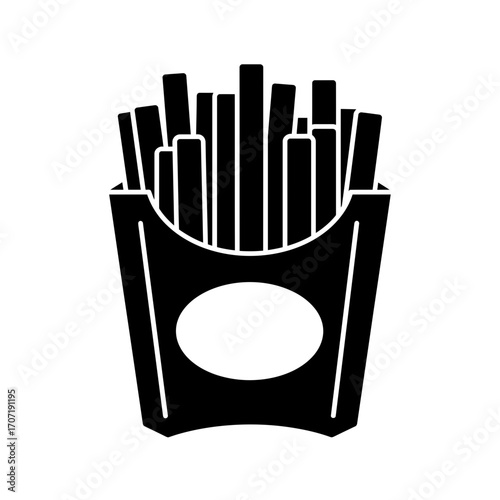 fries, icon, vector, snack, food, silhouette, fast, french, potato, outline, crispy, fried, salty, meal, design, clipart, illustration, lunch, restaurant, container, takeaway, box, side, tasty, crunch
