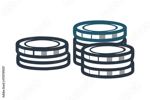 Two stacks of poker chips
