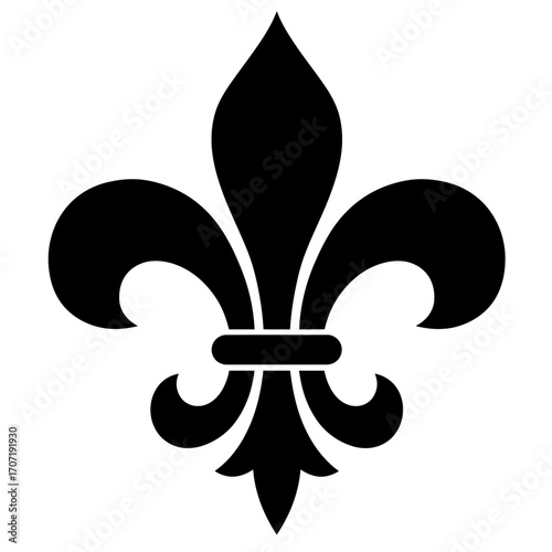 fleurdelis, icon, vector, symbol, silhouette, emblem, royal, vintage, design, heraldic, decorative, classic, traditional, french, medieval, nobility, crest, insignia, outline, graphic, illustration, e