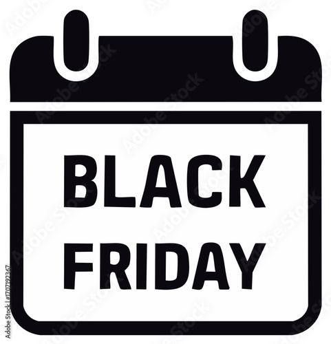 Black Friday Deals and Sales Promotional Calendar Graphic, Awaited Shopping Event, Retail Discounts