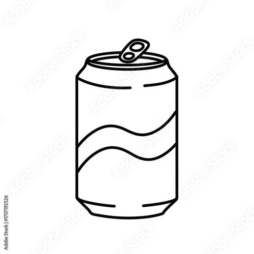 soda, can, icon, vector, beverage, drink, outline, refreshment, cola, fizzy, tin, pop, carbonated, soft, container, packaging, cold, liquid, aluminum, illustration, graphic, clipart, silhouette, desig