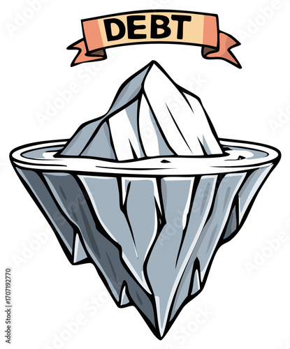 Iceberg Illustrating Financial Debt Burden And Difficulties