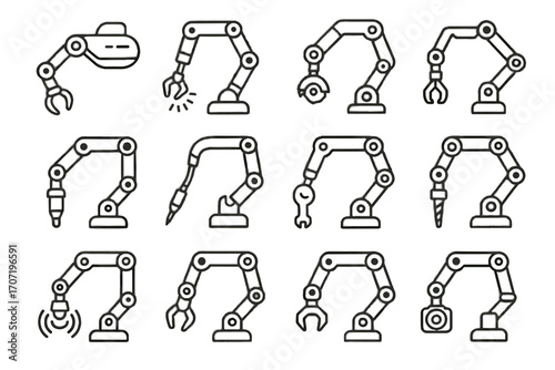 Icon arm icons manipulator vector drilling underwater submarine robotic probe claw
