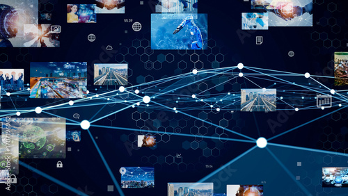 фотографія network, video, image, screen, science, business, robot, industry, ai, artificia