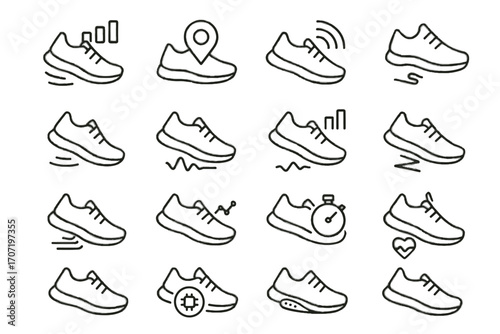 Tracker stride icon shoe shoes smart vector running step sensor counter tracking