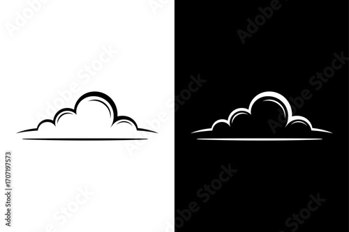 Glyph Cloud Icon Vector. Minimal Flat Symbol for Web and Apps