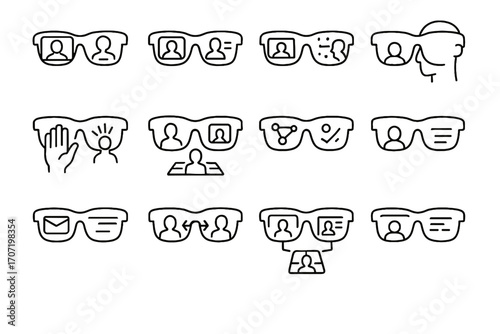 Vector presence headset social display communication overlay ar icon glasses hud