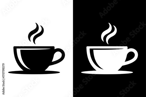 Coffee Cup Silhouette Icon. Modern Drink Symbol Vector Illustration