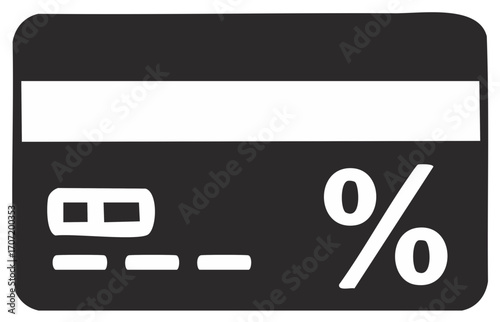 Credit Card with Percentage Sign Promoting Discount Offer Icon