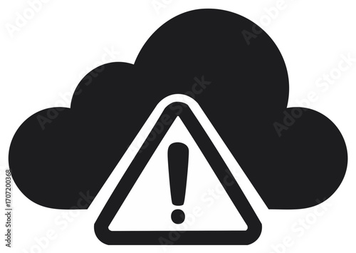 Cloud with warning sign icon representing data error or system alert
