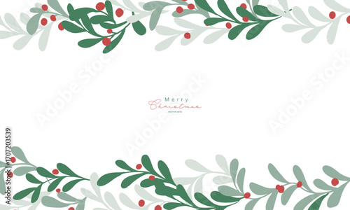 クリスマスリースのイラスト。12月のクリスマス素材。ヒイラギの冬クリスマスフレーム背景。Illustration of a Christmas wreath. December Christmas materials. Holly winter Christmas frame background.