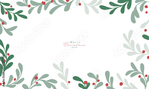 クリスマスリースのイラスト。12月のクリスマス素材。ヒイラギの冬クリスマスフレーム背景。Illustration of a Christmas wreath. December Christmas materials. Holly winter Christmas frame background.
