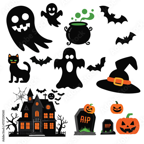 All Hallows' Eve Fun, A Collection of Halloween Illustrations.