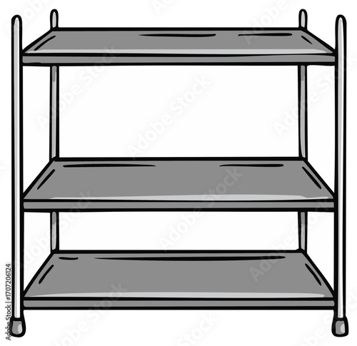 Three-Shelf Storage Unit Cartoon Rack for Books or Shoes Organization