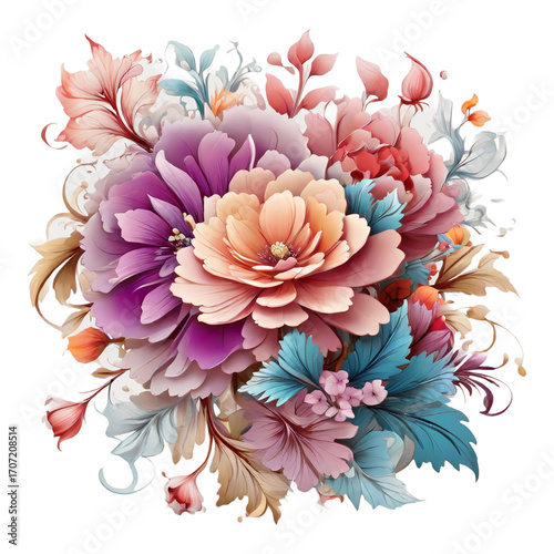 Lush Floral Arrangement with Peonies in Soft Pastel and Jewel Tones bouquet flowers