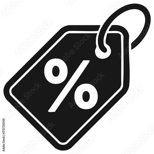 Discount Tag Icon Black Percentage Symbol Sale Promotion Price Reduction