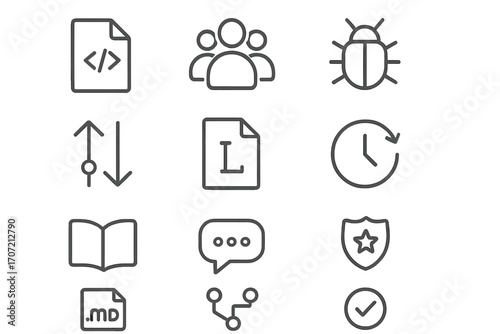 Icon tracker vector markdown open forking icons badge file source wiki code