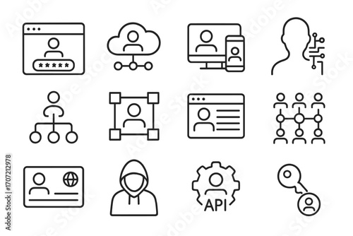 Profile metadata user login access icon icons digital identity web token vector