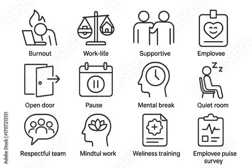 Calendar room training pause workplace employee mental scale health quiet vector icon