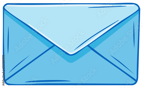 Cartoon Blue Envelope Illustration for Communication and Message Delivery Vector Graphic