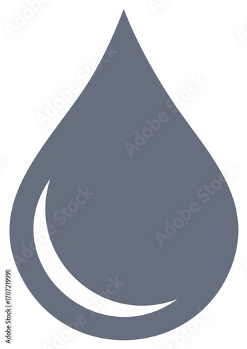 Water drop graphic showing fluid conservation and purity for environmental care