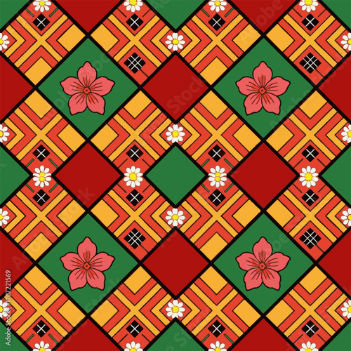 seamless pattern in the traditional style of the hungarian embroidery.