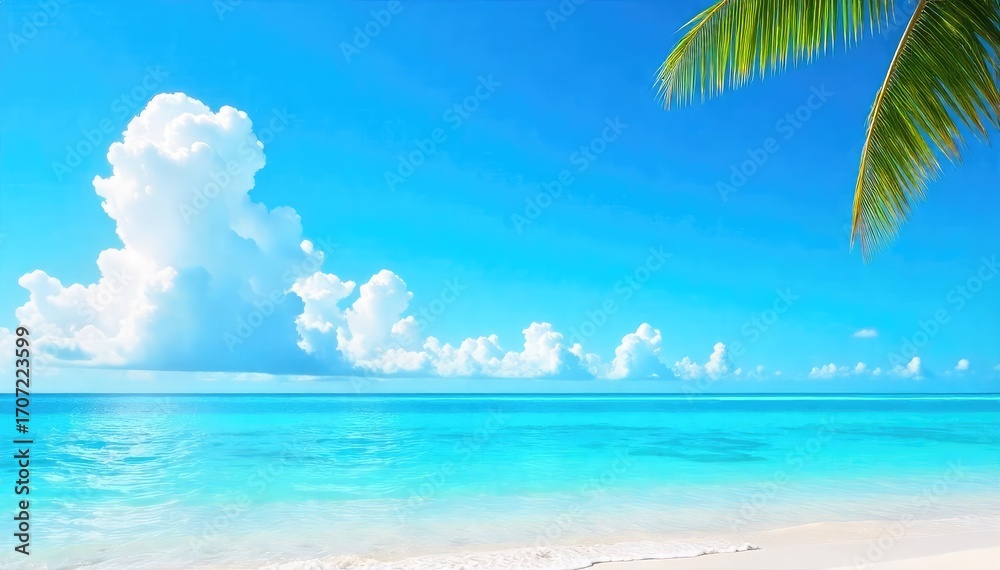Fototapeta premium Vibrant azure sky on a cloudless sunny day Perfect for summer, vacation, or travel themes The bright, clear blue showcases a flawless, sunny atmosphere , calm, bright