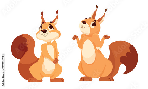 A delightful and charming Cartoon Squirrel Character Design specifically tailored for children