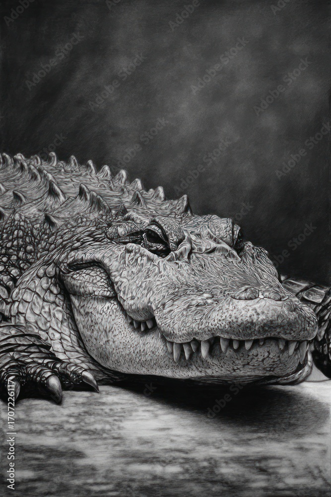 Obraz premium Close up croc detail