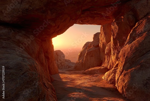 Cave Entrance at Sunset