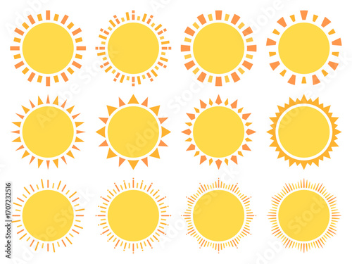 太陽のフレームイラストセット