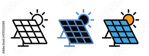 Solar panel icon vector. renewable energy and sustainable power solutions symbol. vector illustration.