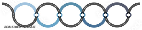 Infographic template with road with place for your icons and text