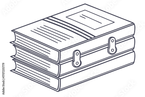 vector illustration of an old suitcase