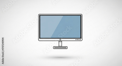 Sleek modern computer monitor displaying a clear, vibrant screen, perfect for technology showcases, digital content creation, or office environments seeking a professional aesthetic.