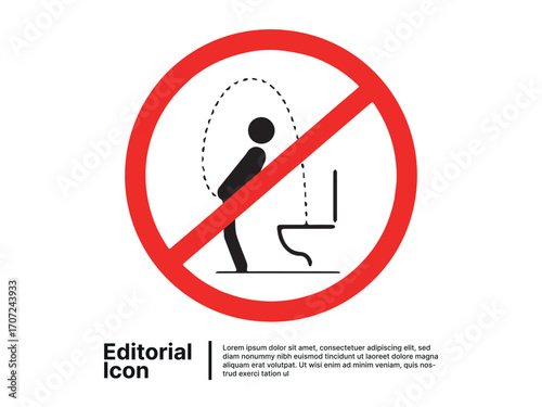 Prohibition sign against public urination and defecation in toilets