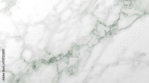 White marble background with subtle greenish veins