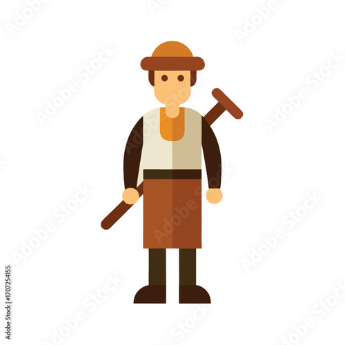 historical-labor-man-with-yoke-on-neck-on-white-ba.eps