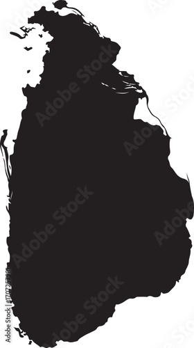 Sri Lanka country map vector silhouette
