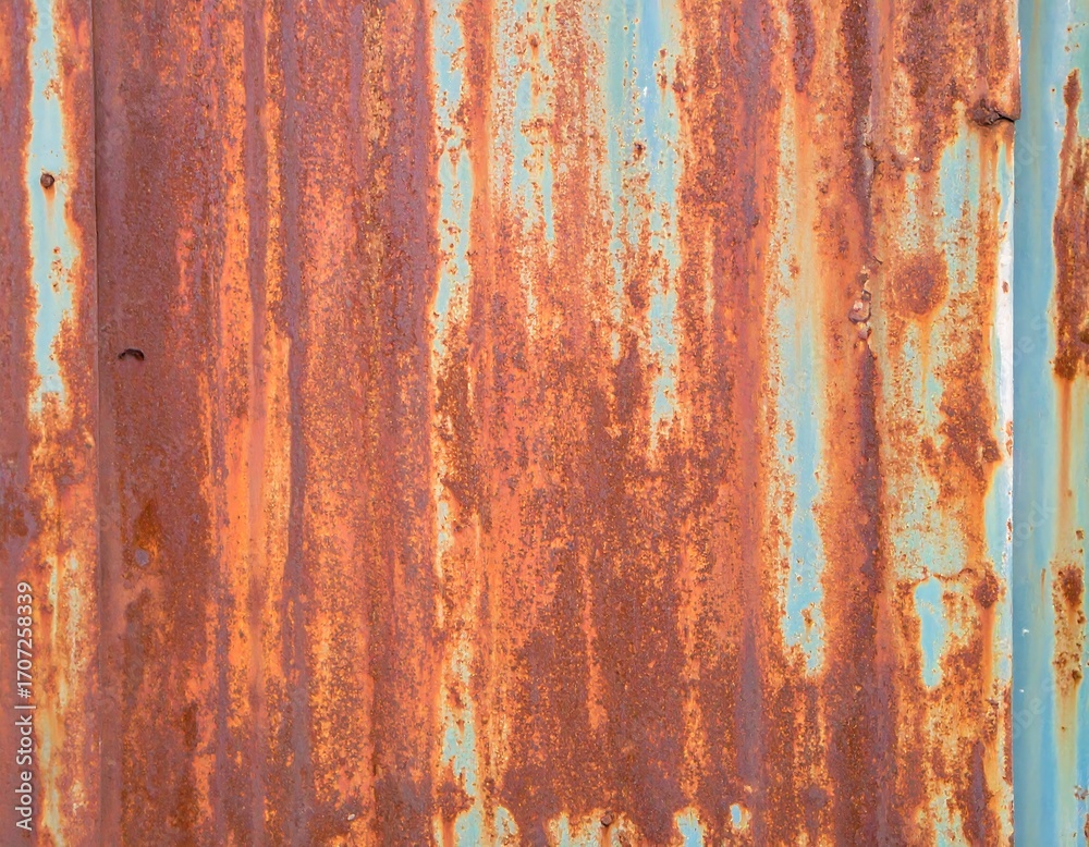 Fototapeta premium Rusty corrugated metal sheet