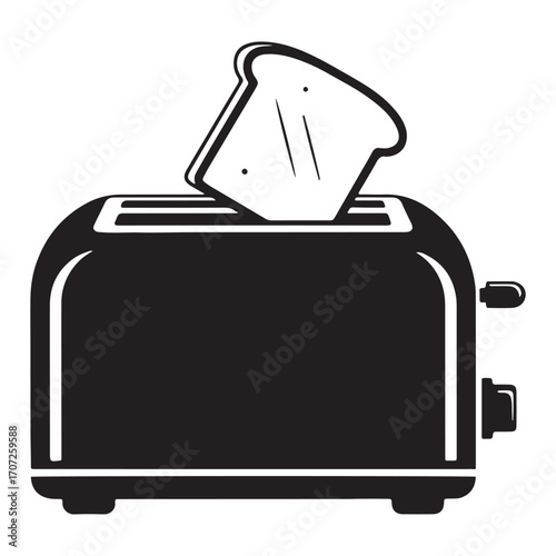 Toaster Silhouette with Toast Slices