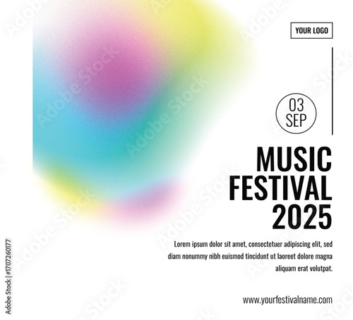 Gradient blur print music graphic festival liquid template poster design banner brochure