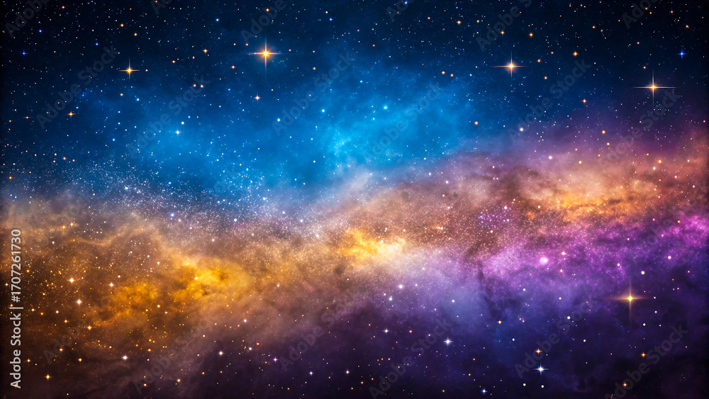 Fototapeta premium Vibrant galaxy with stunning stars and nebulas, perfect for space, science, and exploration themes