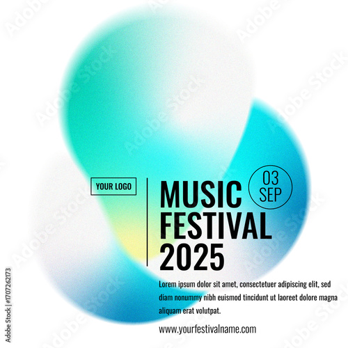 Gradient blur print music graphic festival liquid template poster design banner brochure