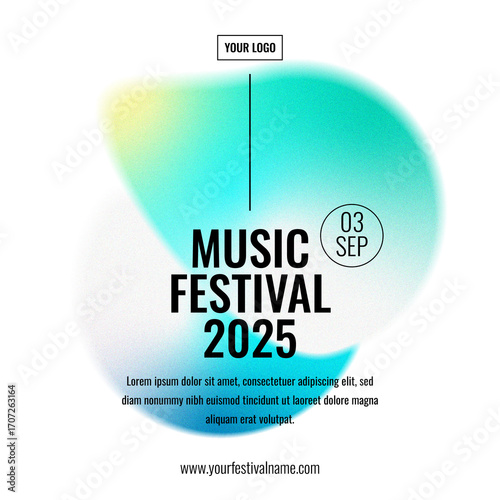 Gradient blur print music graphic festival liquid template poster design banner brochure
