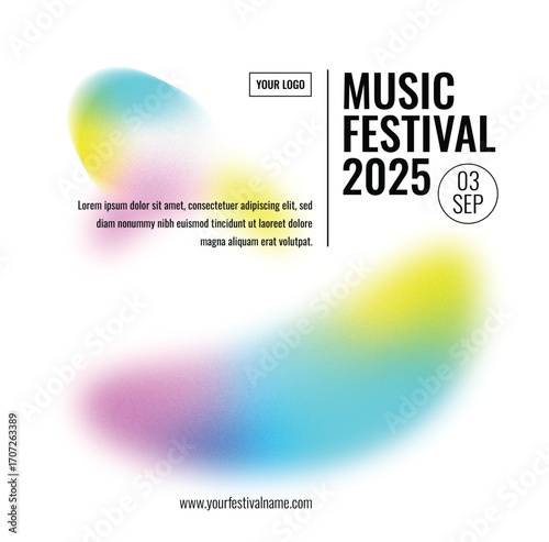 Gradient blur print music graphic festival liquid template poster design banner brochure