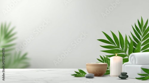 Wallpaper Mural Serene spa setting with candles, stones, and greenery, promoting relaxation and wellness Torontodigital.ca