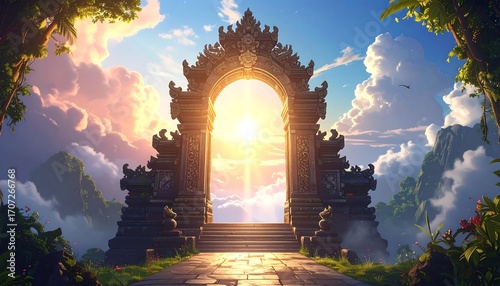 Wallpaper Mural Sunrise archway through clouds Torontodigital.ca