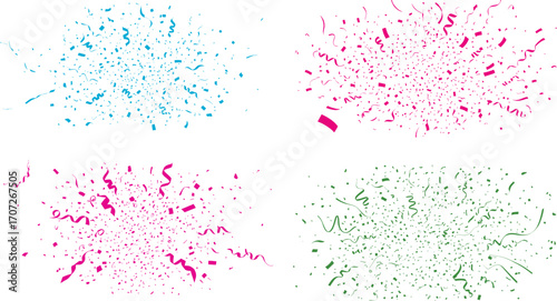 Confetti isolated on transparent background.